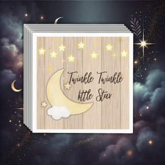 White Wood Twinkle Twinkle Little Star Baby shower Servet