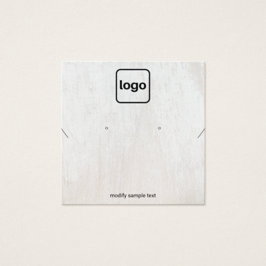 White Wood Voeg Logo Ketting oorspong Kaart toe (Voorkant)