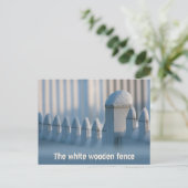 White wooden fence CC0684 Winter Sun Postcard Briefkaart (Staand voorkant)