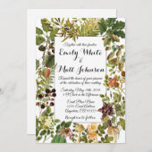 White Woodland Floral bruiloft uitnodiging (Voorkant / Achterkant)