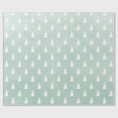 White Woodland Forest Spruce Trees Sage Green Cadeaupapier (Vlak)