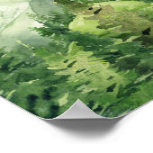 White Woodland Happy Camper eerste verjaardag Welk Poster (Hoek)