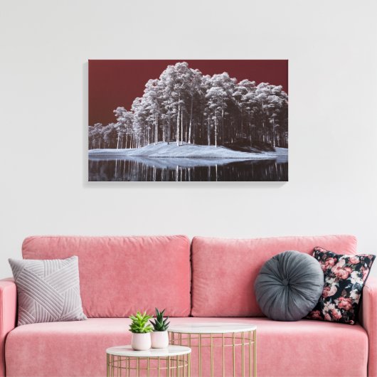 White Woods Canvas Print (Insitu (Woonkamer))