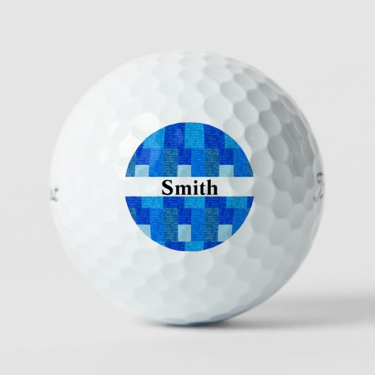 White words and geometric blue background golfballen (Voorkant)