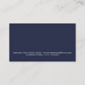 White WorldMap op donkerblauw internationaal Visitekaartje (Achterkant)