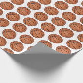 White Wrapping paper van Basketball Ball Pattern Cadeaupapier (Hoek)