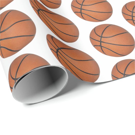 White Wrapping paper van Basketball Ball Pattern Cadeaupapier (Rol Hoek)