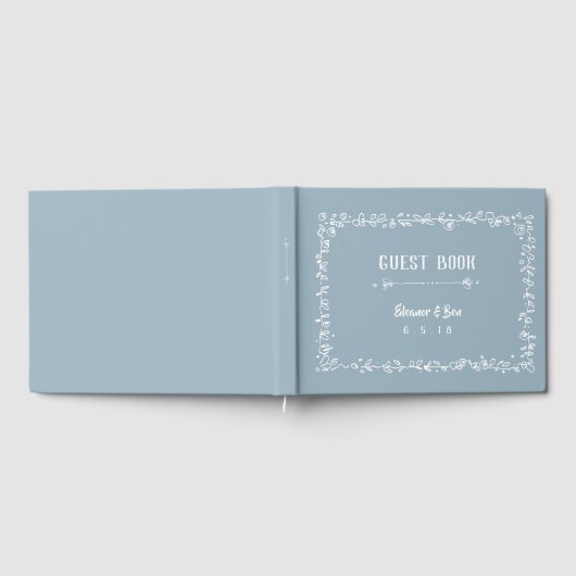 White Wreated Border Guest Book Gastenboek (Volledig)