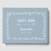 White Wreated Border Guest Book Gastenboek (Voorkant)