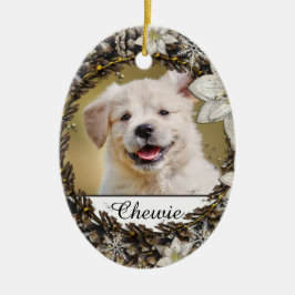 White Wreath Pet Memorial Keramisch Ornament