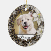 White Wreath Pet Memorial Keramisch Ornament (Links)