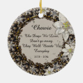 White Wreath Pet Memorial Keramisch Ornament (Achterkant)