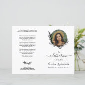 White Wreath Photo Celebration of Life Programme (Staand voorkant)