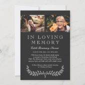 White WreatPhoto in Loving Memory Annountion Aankondiging (Voorkant)