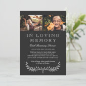 White WreatPhoto in Loving Memory Annountion Aankondiging (Staand voorkant)