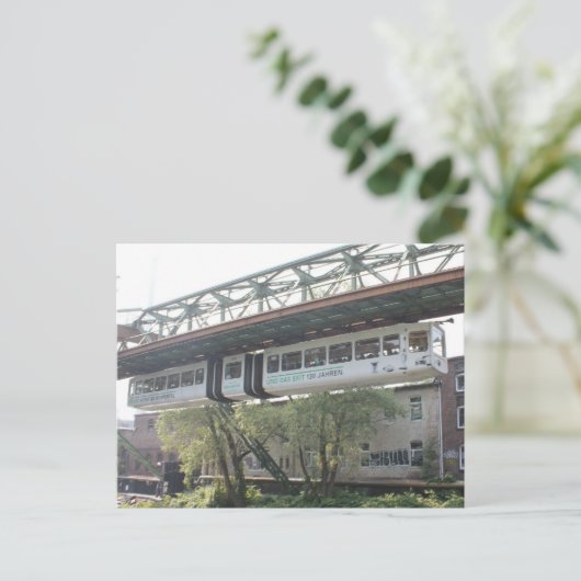 White Wuppertal Floating Train Schwebebahn Vorwerk Briefkaart (Staand voorkant)