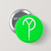 White Y? Symbool- op groen Ronde Button 5,7 Cm (Voorkant /achterkant)
