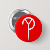 White Y? Symbool op rood Ronde Button 5,7 Cm (Voorkant /achterkant)