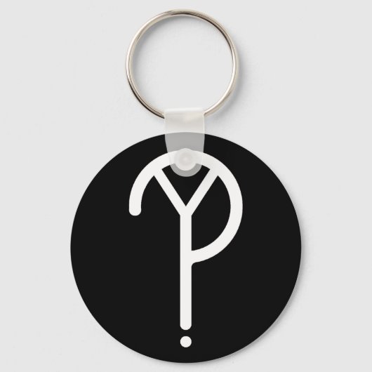 White Y? Symbool Sleutelhanger (Voorkant)