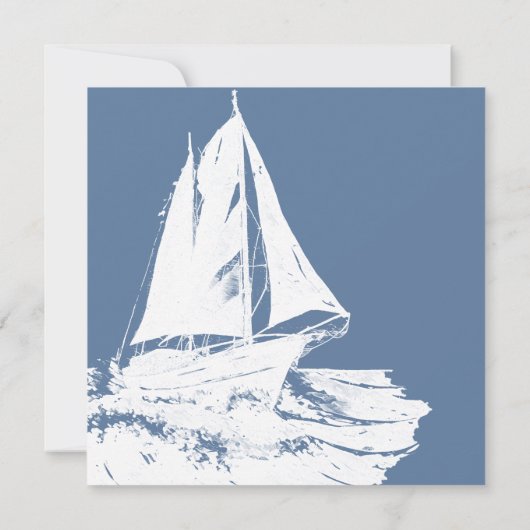 White Yacht Begrafenis Aankondiging Kaart (Achterkant)