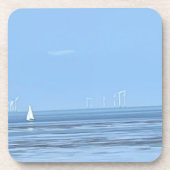 White Yacht en rustige Zeeen Bier Onderzetter (Voorkant)