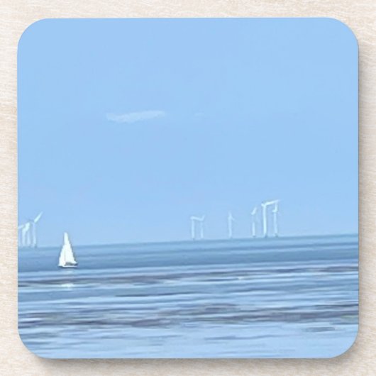 White Yacht en rustige Zeeen Bier Onderzetter (Voorkant)