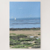White Yacht en rustige Zeeen Legpuzzel (Verticaal)
