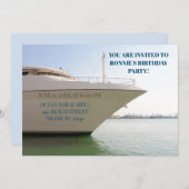 White Yacht on Ocean 60e verjaardag Kaart (Voorkant / Achterkant)