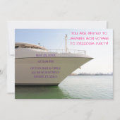 White Yacht op Ocean Funny Bachelorette Boat Kaart (Voorkant)