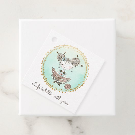 White Yarn Lover Girl Bedankjes Labels (In situ)