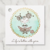 White Yarn Lover Girl Bedankjes Labels (Voorkant)