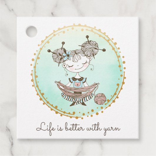 White Yarn Lover Girl Bedankjes Labels (Voorkant)