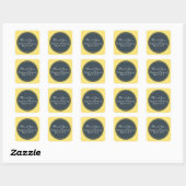 White, Yellow and Charcoal Polka Dot Bedankt Vierkante Sticker (Vel)