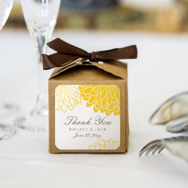 White Yellow Chrysanthemum Dank je Stickers