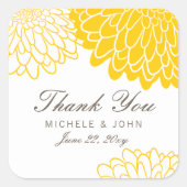 White Yellow Chrysanthemum Dank je Stickers (Voorkant)