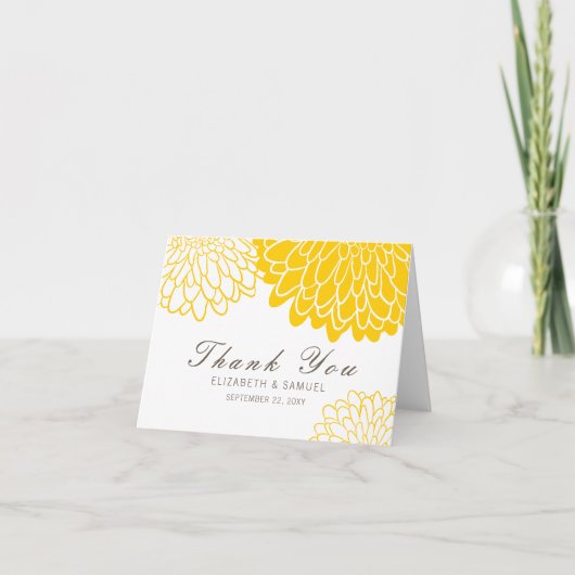 White Yellow Chrysanthemum Weddenschap Hartelijk d Bedankkaart (Voorkant)