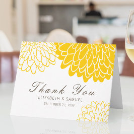 White Yellow Chrysanthemum Weddenschap Hartelijk d Bedankkaart
