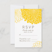 White Yellow Chrysanthemums Response RSVP-kaart RSVP Kaartje (Voorkant)