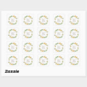 White & Yellow Daffodil Bridal Wedding Shower Squ Vierkante Sticker (Vel)