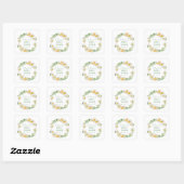 White & Yellow Daffodil Bridal Wedding Shower Vierkante Sticker (Vel)