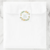 White & Yellow Daffodil Bridal Wedding Shower Vierkante Sticker (Tas)