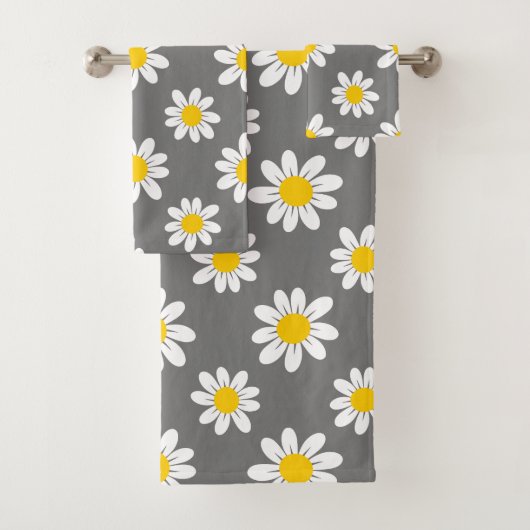 White Yellow Daisies Bad Handdoek (Insitu)