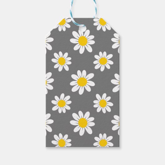 White Yellow Daisies Cadeaulabel (Voorkant)