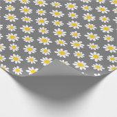 White Yellow Daisies Cadeaupapier (Hoek)