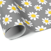 White Yellow Daisies Cadeaupapier (Rol Hoek)