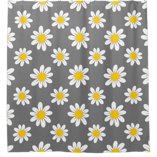 White Yellow Daisies Douchegordijn (Voorkant)