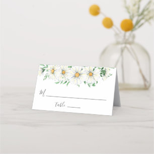 White Yellow Daisies Greenery Waterverf Floral Plaatskaartje