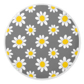 White Yellow Daisies Keramische Knop (Voorkant)