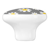 White Yellow Daisies Keramische Knop (Zijkant)