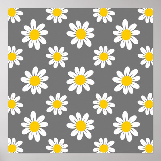 White Yellow Daisies Poster (Voorkant)